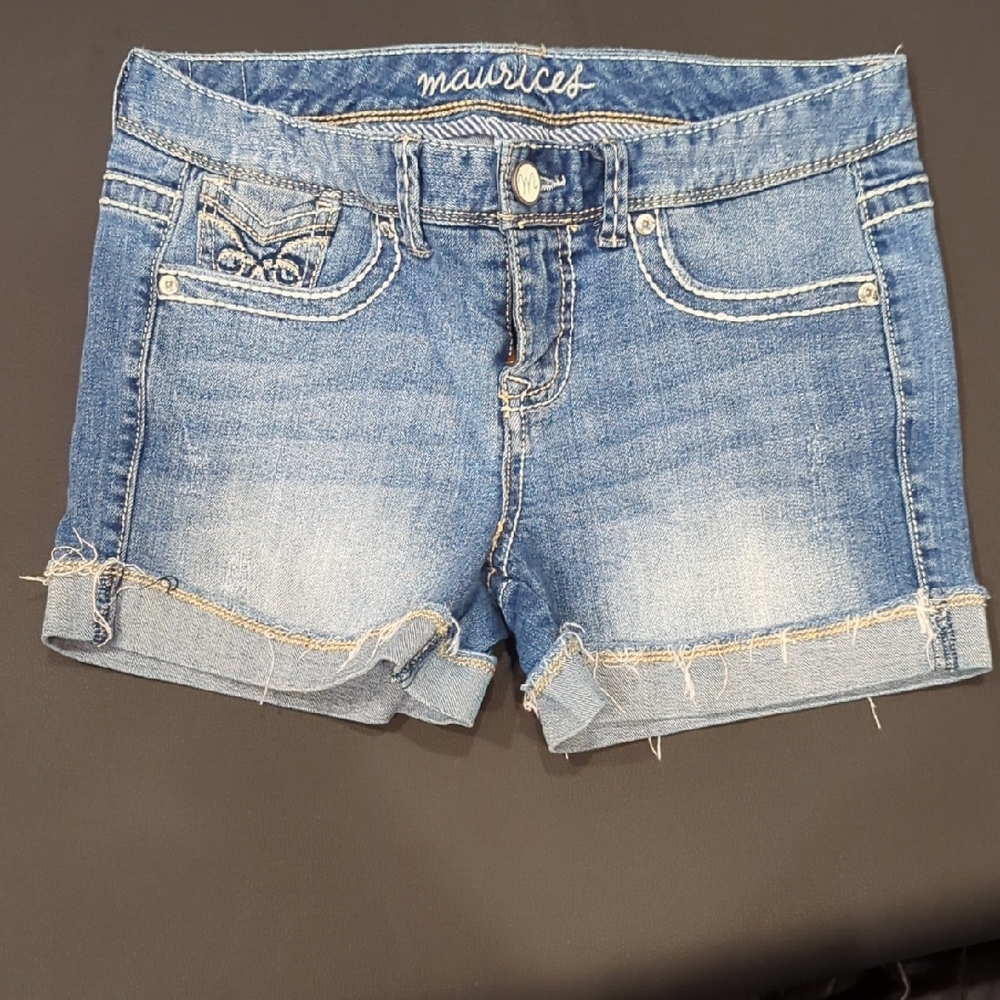 Maurices Blue Jean Shorts with Rolled Hems
